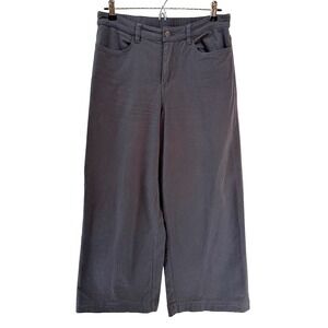 PACT Women's Organic Cotton Stretch Twill Wide Leg Pants • Medium • gray